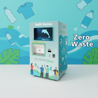 Distributeur de détergent liquide à monnayeur avec SDK Android, capacité 600L, accepte plusieurs cartes de crédit et codes QR