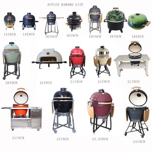เตาบาร์บีคิวเซรามิก Kamado ขนาด 23 นิ้ว พร้อมโต๊ะสแตนเลสอย่างดี เตาถ่านสำหรับรมควัน ชุดครัวกลางแจ้ง - Product Image 5