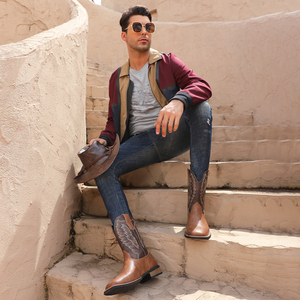 Botas Vaqueras de Invierno para Hombre 2024, Botas Martin de Alta Gama, Diseño de Moda en Cuero, Botas de Nieve para Hombre Adulto - Product Image 5