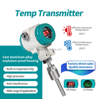 Sensor de Temperatura Industrial de Acero Inoxidable Pt100, Rosca Npt de 1/2 Pulgada, Transmisor de Temperatura de 4-20 mA con Pantalla Digital