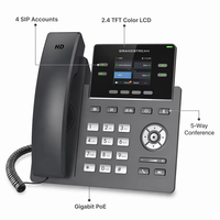Téléphone IP Gigabit PoE Grandstream GRP2612G 4 lignes, écran LCD couleur 2,4 pouces, 4 comptes SIP, conférence audio 5 voies, 16 touches BLF, VoIP