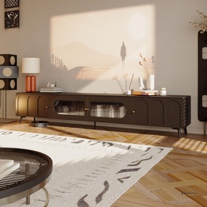 Mueble de TV Moderno Estilo Francés, MDF, Almacenamiento, Mueble para Sala de Estar, Montaje en Suelo, Uso Doméstico - Product Image 2