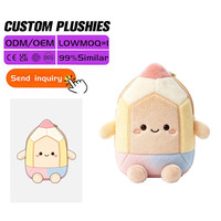 Dompet Pensil Boneka Custom 15cm Lucu Kawaii Isi Kapas PP Dompet Koin OEM ODM 100 Pcs MOQ untuk Grosir Kembali ke Sekolah