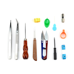 Kit de herramientas de costura DIY, 11 tijeras de aguja, regla de puntera, cuna para dedo - Product Image 3