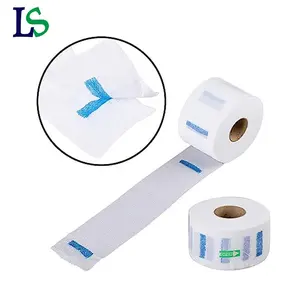 Wholesale Professional Stretchy Paper Neck Band Protector Disposable Ruffles Roll Paper Barber Neck Strip for Hair Salon