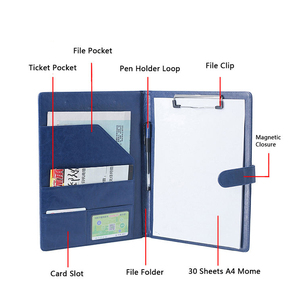 Chất lượng cao danh mục đầu tư kinh doanh A4 PU da tài liệu thư mục với chủ bút - Product Image 1