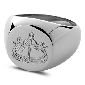 Duro de alta calidad-de usar acero inoxidable grabado Viking <span class=keywords><strong>Drakkar</strong></span> barco declaración anillo para hombres - Product Image 3