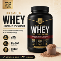 Poudre de protéines de lactosérum en gros, personnalisée, OEM, marque privée, plusieurs saveurs disponibles, nutrition pour la musculation, 907g