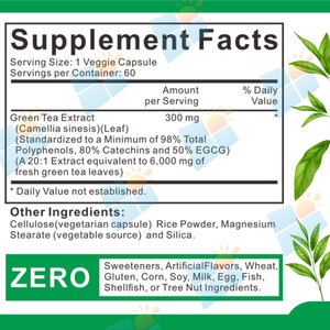 ビーガングリーンティーカプセル,高品質ビーガングリーンティーエキスカプセル,体育用脂肪バーナーサポート - Product Image 2