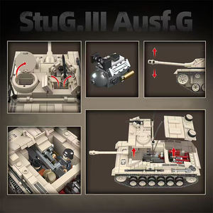 100307 สำหรับเด็กผู้ชาย LESHOW รถถังเยอรมัน Stug III สมัยสงครามโลกครั้งที่ 2 ทำจากพลาสติก ABS ของเล่นประกอบรูปทหาร อาวุธปืนขนาดเล็ก ของเล่นก่อสร้างและ DIY - Product Image 6