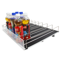 Système d'étagères à alimentation par gravité avec séparateurs, piste roulante FIFO à poussée automatique pour l'organisation des réfrigérateurs et congélateurs en magasin de détail