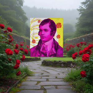 T-shirt à manches longues avec portrait de Robert Burns Red Rose Poem - Product Image 3