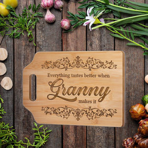 Planche à découper en bambou JOYWAVE, écologique et élégante, qualité supérieure, non toxique, épaisseur 2,0 cm, motif unique gravé au laser, compatible couteaux - Product Image 2