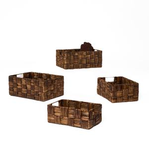 Wholesale Eco-Friendly Vintage Rectangle <b>Storage</b> <b>Basket</b> Handmade Water Hyacinth Woven <b>Wicker</b> Home Organizer Living Room Viet Anh - Product Image 4