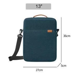 BUBM 11 13 Inch Black Grey Ipad Bag With Handle And Shoulder Strip Portable For Travel Ipad Storage