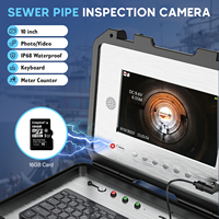 Cámara de Inspección de Alcantarillado de 40M, Pantalla IPS de 10 Pulgadas 1080P, Cable de 7mm, Localizador de 512Hz, Autonivelante, Contador de Metros, Teclado y Estuche