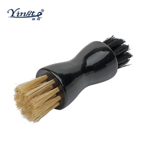 Yinste Double Sided Shoe Brush Solid Wood Pig Bristle <b>Leather</b> Polishing Waxing <b>Tool</b> - Product Image 1