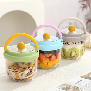 Portable Salad Cup Food Grade With Lid For Picnic Outing Breakfast Storage <b>Container</b> 500Ml - Product Image 4