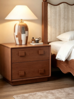 Lit de style mid-century moderne luxueux, taille Queen, avec cadre de lit réglable et rangement, tête de lit rembourrée en chêne et cuir (éco-responsable)