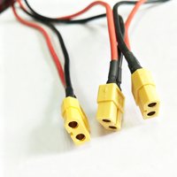 Arnés de Cables con Conector Hembra XT60, Cable de Alimentación de Silicona Rojo/Negro de 14AWG para Batería Lipo RC, Drones y Aplicaciones Eléctricas