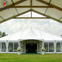 Tente de réception de luxe pour mariage, structure extérieure en PVC et aluminium, élégante, imperméable, résistante au vent, taille personnalisée, directement de l'usine