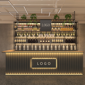 Barra de Vinos en Forma de L Personalizada para Restaurante y Discoteca, Muebles para Cafetería, Diseño de Barra de Café, Mostrador para Té con Leche, Diseño de Tienda - Product Image 4