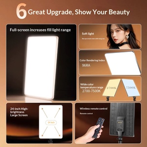 Influencer Livestream Fill-Light Remote-Controlled Dimmable Three-Color Temperature Softbox Photography Light 24-Inch Square - Product Image 2
