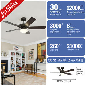 1stshine พัดลมเพดาน LED แบบชนบทเงียบมอเตอร์ทองแดง DC บริสุทธิ์พัดลม<span class=keywords><strong>เพดาน</strong></span>แบบพลิกกลับได้พร้อมไฟ - Product Image 3