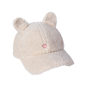Little Heart Bunny Ear Lamb Baseball <b>Cap</b> Beige <b>Winter</b> Hat For Women Cute Style Warm Autumn And <b>Winter</b> Casual Wear - Product Image 5