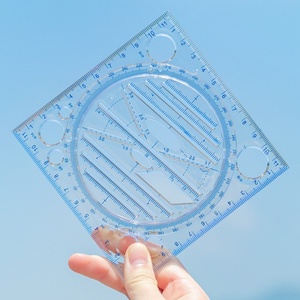 Règle de traçage géométrique rotative multifonction en plastique fantaisie PinGlory 11 cm, écologique, idéale comme cadeau pour étudiant - Product Image 1