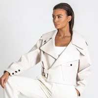 Jaquetas de couro femininas, casaco cropped couro legítimo pele de carneiro