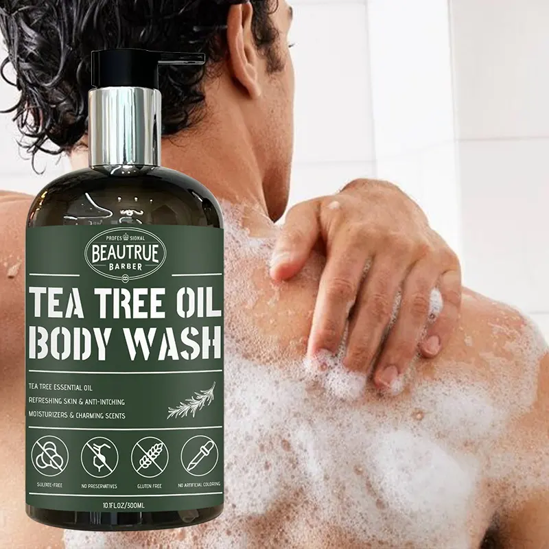 Tea Tree Oil Mens Body Wash Men's Bath Supplies Fragrant Refreshing Shower Gel Organic Body Wash