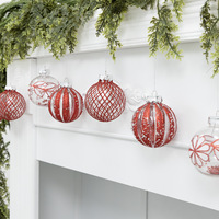 Boule de Noël transparente ajourée ornée de perles de diamant étincelantes, pendentif en plastique, ornement suspendu, toutes couleurs, vente en gros directe usine