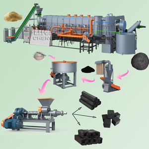 Ligne de production de charbon de bois en poudre de charbon de bois efficace, moteur à courant alternatif pour machine à briquettes de charbon de bois pour barbecue et chicha, capacité de 2000 à 30000 kg/h - Product Image 1