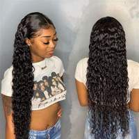 Perruque Lace Closure de 30 pouces pour femmes noires, perruque Lace Frontal en cheveux brésiliens bruts alignés avec les cuticules