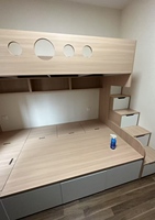 Lit Moderne Yi Gui Inclinable en Chêne Massif Grand Format avec Rangement, Conception Modulaire, Durable, Écologique, Gain de Place, Multifonctionnel