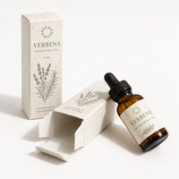 Boîte à Huiles Essentielles en Papier Semence avec Étiquette Personnalisée Imprimée, Emballage Aromathérapie Végétal, Coffret Cadeau pour Huiles Essentielles