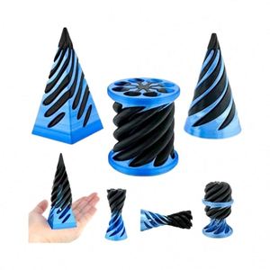 Mini Fidget Spinners Coniques Spirales Imprimés en 3D, Effet Vortex Illusoire, Anti-Stress, Décoration de Bureau Relaxante - Product Image 1