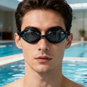 Lunettes de natation Pengle pour adultes, grandes montures, haute définition, résistantes à l'eau, anti-buée, verres PC pour myopes, plongée - Product Image 3