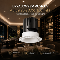 Spot LED encastrable sans cadre 12W, découpe 75mm, réflecteur incurvé ARC, anti-éblouissement, pour hôtel et villa