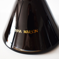 Diffuseur de parfum en verre noir brillant personnalisé de luxe 200 ml avec de grands bâtonnets et boîte