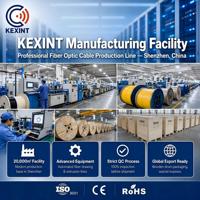 Cable de Fibra Óptica Plano para Interiores KEXINT GJFDKBV de 12 Núcleos G657A1 FTTH de 1KM con Cubierta de PE/PVC/LSZH y Certificación CE