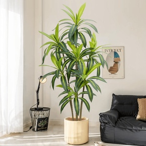 Planta Artificial <span class=keywords><strong>de</strong></span> Lujo, Estilo Brasileño, en <span class=keywords><strong>Maceta</strong></span> <span class=keywords><strong>de</strong></span> Madera, Decoración <span class=keywords><strong>de</strong></span> Interiores, PVC Suave - Product Image 3