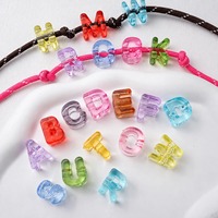 Perles de lettres en acrylique transparent ajourées, breloques alphabet pour kits de fabrication de porte-clés, breloques de sac, chaînes de téléphone, bracelets et colliers