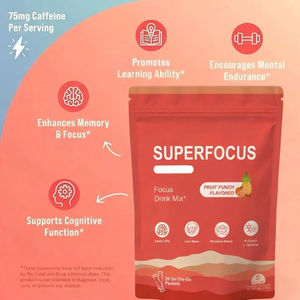 Integratore in Polvere OEM Focus al Gusto Lampone, con Criniera di Leone Biologica 1200mg, <span class=keywords><strong>L</strong></span>-Tirosina, Fosfatidilserina, Senza OGM - Product Image 2