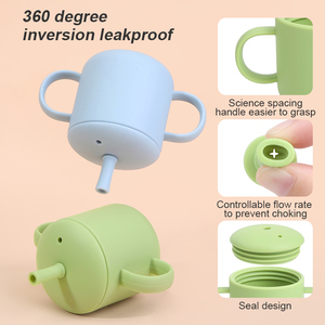 Vaso Antiderrames de Silicona de Grado Alimenticio 360° para Bebés, Libre de BPA, con Pajita y Asa, para Niños Pequeños, para Comer y Beber - Product Image 2