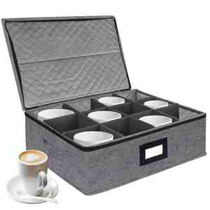 Moderno Portavasos Apilable para 24 Tazas con Tapa Divisoria y Asas (Gris Oscuro) - Product Image 2