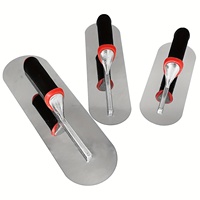 Ensemble de 3 truelles à plâtre en acier inoxydable, 3 tailles, avec poignée antidérapante pour la construction de cloisons sèches et le plâtrage