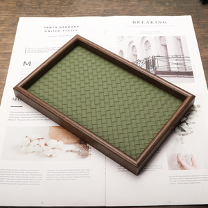 Vassoio Espositore di Lusso in Legno di Noce Verde per Gioielli, Arredamento Casa, Organizzatore Vuoto per Bracciali, Anelli, Profumi e Oggetti Preziosi, Vassoio per Fumatori - Product Image 2