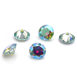 Ab Colored Moissanite Round Loose Stones 0.5Ct 5Ct For Jewelry Making Synthetic Lab Created Gemstone - Product Image 3